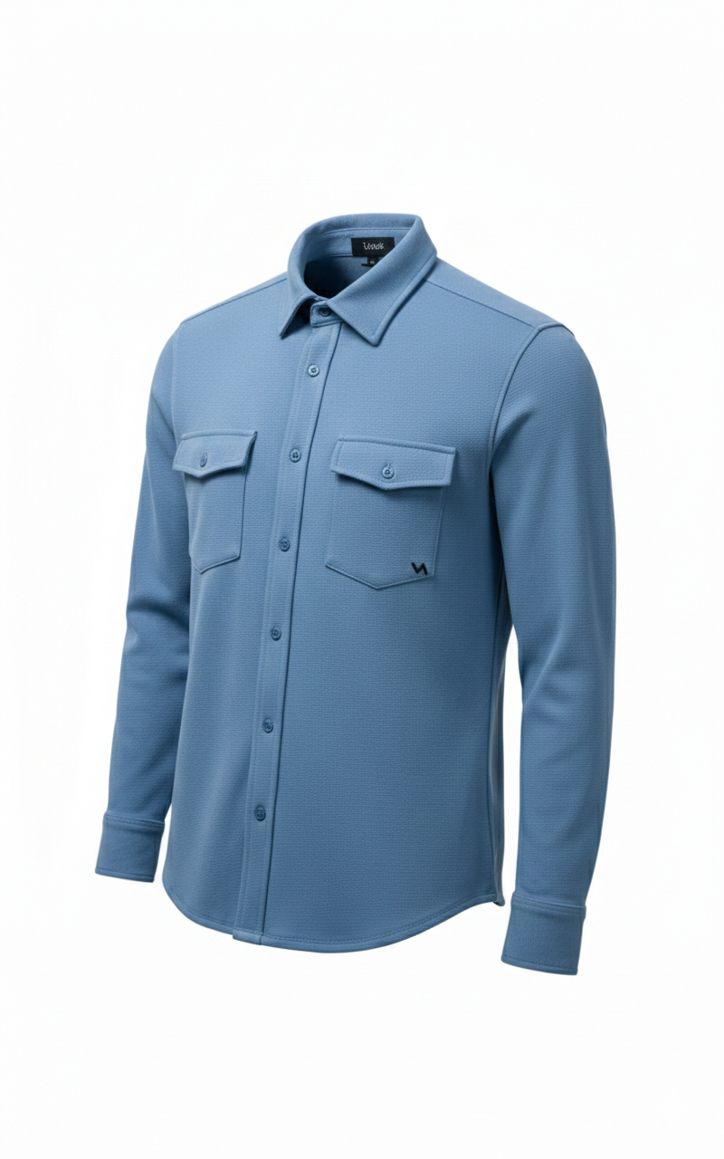 Heavy Interlock Button Down Shirt 4.1-1 Heavy Interlock Button Down Shirt - Image 1