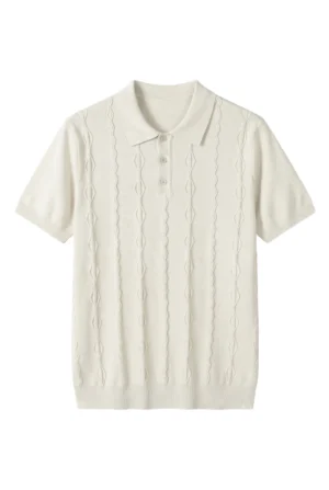 Cable Knit Polo Shirt Barkin