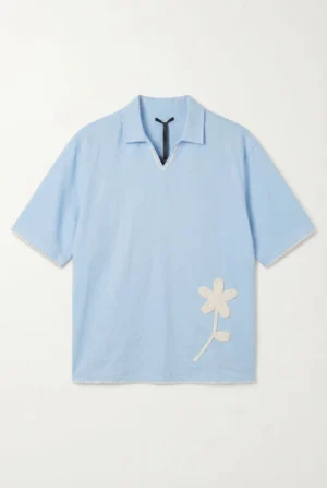 Crochet Floral Polo Shirt Breeze