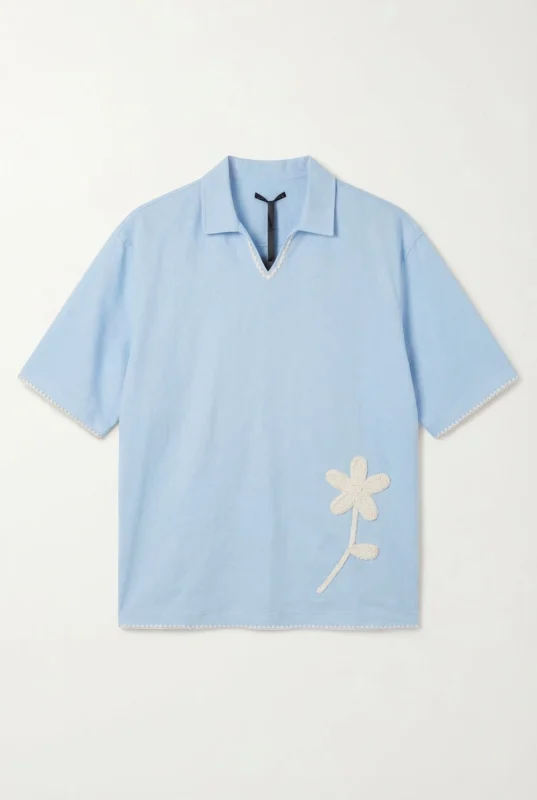 Crochet Floral Polo Shirt Breeze