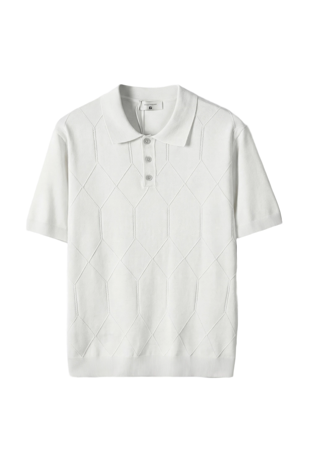 Diamond Knit Button Polo Cancoli Cream Diamond Knit Button Polo Cancoli Cream