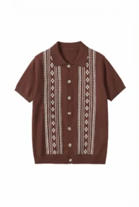Jacquard Pattern Knit Shirt Barkin