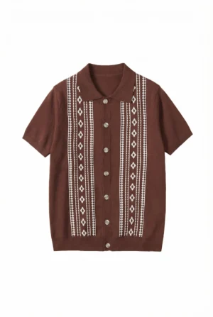 Jacquard Pattern Knit Shirt Barkin