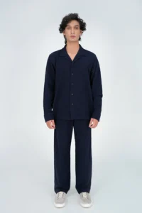 Slub Jersey Camp Collar Co ord Set Breeze