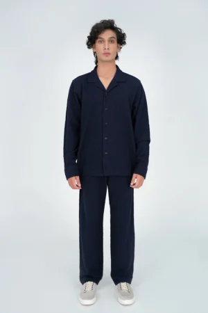 Slub Jersey Camp Collar Co ord Set Breeze