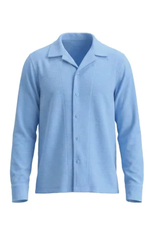 Slub Jersey Camp Collar Shirt Breeze