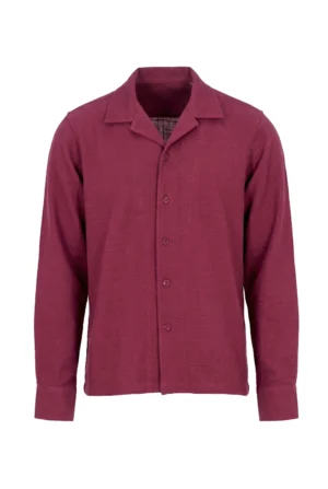 Slub Jersey Camp Collar Shirt Burgundy