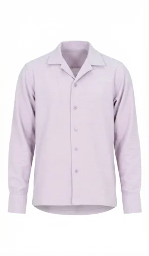 Slub Jersey Camp Collar Shirt Lavender