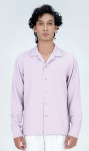 Slub Jersey Camp Collar Shirt Black