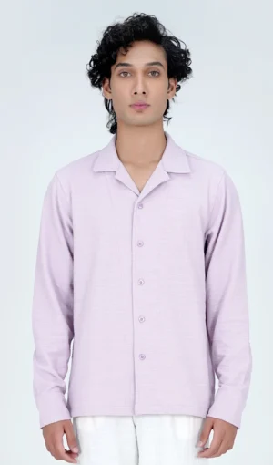 Slub Jersey Camp Collar Shirt Black