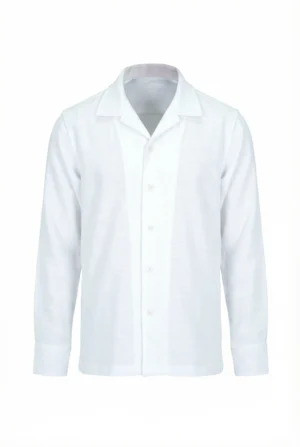 Slub Jersey Camp Collar Shirt White
