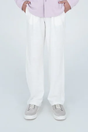 Slub Jersey Summer Trouser White