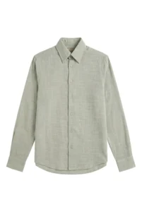 Slub Texture Casual Shirt Warm Grey