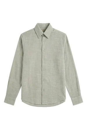 Slub Texture Casual Shirt Warm Grey