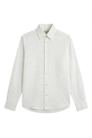 Slub Texture Casual Shirt White