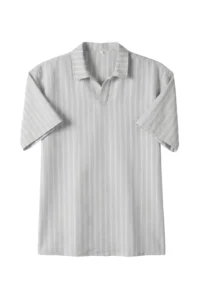 Striped Open Collar Camp Shirt Breeze