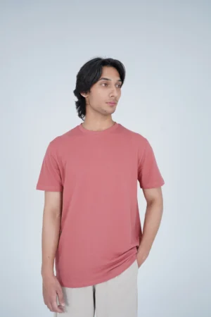 Micro Pique T Shirt Coral Model 1