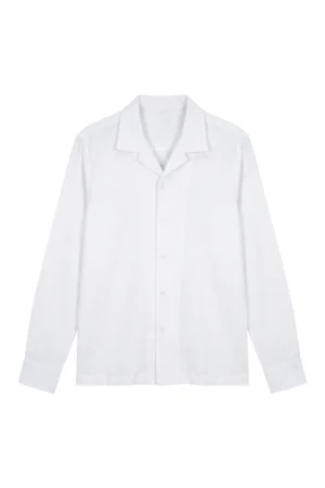 Slub Jersey Camp Collar Shirt White