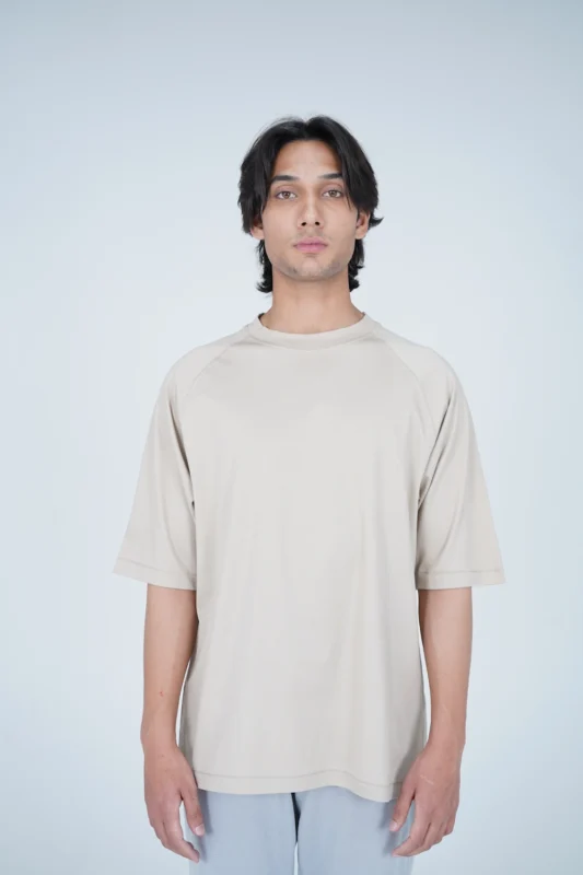 Supima Raglan T Shirt Silver Model 1